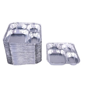 Compartiment Feuille <span class=keywords><strong>D</strong></span>'étain En Aluminium Feuille Plaque Alimentaire/<span class=keywords><strong>Plat</strong></span> De Cuisson Avec Couvercle - Product Image 1