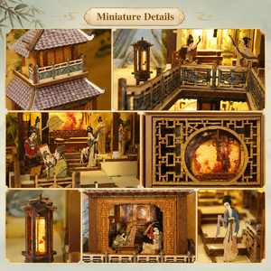 CAYI Han Palace Book Nook, Rompecabezas 3D de Madera, Kit de Miniatura para Librero, Inserto para Estante, Canción del Palacio Han, Book Nook - Product Image 4