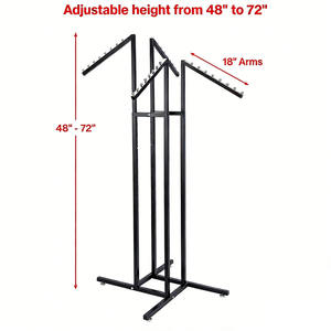 Appendiabiti in Acciaio Regolabile in Altezza con Bracci Inclinabili a 4 Vie, Stand Autoportante per Abiti e Pantaloni - Product Image 5