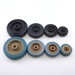 Rueda giratoria silenciosa de PVC, negra y gris, de goma, para carrito de comedor, muebles, maceta, carrito industrial - Product Image 1
