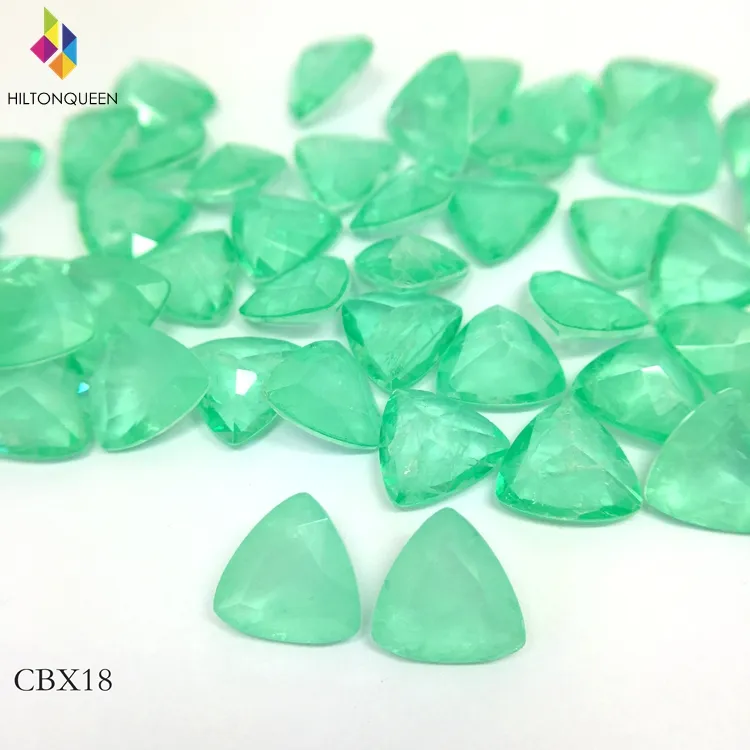 Wuzhou synthetic trillion shape Paraiba colored fusion stone loose gemstone in stock
