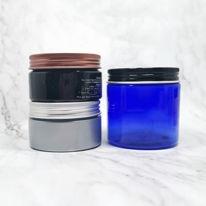 Body Shea Butter Facial <b>Scrub</b> Skin Care Empty Amber PET Plastic Cosmetic Jars with Screw <b>Caps</b> 2oz-8oz - Product Image 4