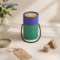 Boîte en carton rigide ronde en kraft avec logo personnalisé, matériaux recyclables, kit éducatif pour enfants, emballage en papier cylindrique avec poignée