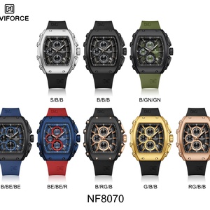Montre à quartz pour homme NAVIFORCE NF8070, sportive, étanche, de luxe, cadran en alliage de silicone en forme de baril, décontractée, pour couple, lumineuse - Product Image 2