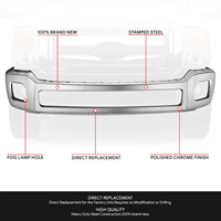 Nouvel ensemble de pare-chocs avant pour F250 F350 Super Duty 2011-2016, barre frontale en acier chromé de remplacement avec trous pour phares antibrouillard, fixation par boulons