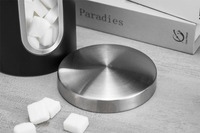 Ensemble de boîtes de conservation hermétiques modernes et minimalistes en acier inoxydable noir avec fenêtre de visualisation pour café et aliments, idéal pour l'export.