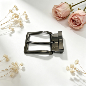 Black Alloy Pin <b>Belt</b> Buckle Rectangular <b>Reversible</b> Single Prong Buckle for <b>Men</b> Leather <b>Belt</b> Accessory - Product Image 1