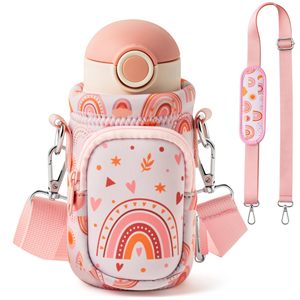 Bolsa Portabotellas de Agua para Niños con Correa, Capacidad de 10/12/14/16/18 Onzas, Bolsillo Acolchado, Bolsa Deportiva para Niños y Niñas - Product Image 1