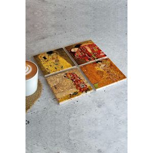 Ensemble de 4 sous-verres en pierre Gustav Klimpt (Turquie) pour la promotion d'entreprise ou les cadeaux, avec illustration promotionnelle - Product Image 2