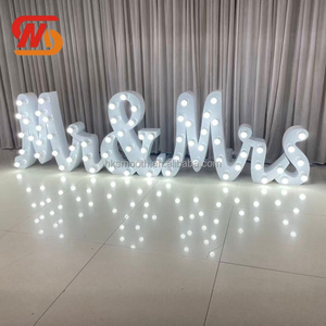 SMOOTH Mr&Mrs LED Marquee <b>Letters</b> White Large Bulb <b>Letter</b> Sign for Wedding Engagement Party Event Decoration - Product Image 2