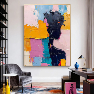 Dipinto Originale da <span class=keywords><strong>Giardino</strong></span> su Tela con Texture 3D, <span class=keywords><strong>Arte</strong></span> Murale Floreale Colorata, Dipinto a Olio per Soggiorno - Product Image 6