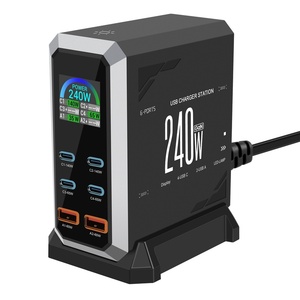 Chargeur de bureau GaN 240W direct usine, station de charge rapide multi-<span class=keywords><strong>USB</strong></span> <span class=keywords><strong>C</strong></span> 6-en-1 avec écran pour ordinateur portable, tablette et iPhone - Product Image 5