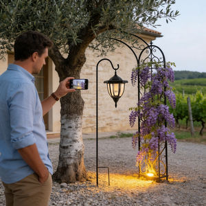 Lot de 2 lampes solaires décoratives d'extérieur étanches avec crochets de berger pour la décoration de <span class=keywords><strong>jardin</strong></span>, patio, cour et <span class=keywords><strong>allée</strong></span> - Product Image 5