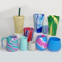 Verre à vin en Silicone Portable, de qualité alimentaire, pour café, bière, vin, mug de voyage, personnalisé, avec logo imprimé, usine, qualité alimentaire, ml