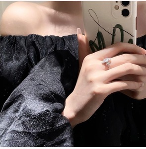 Western Queen Mother Vivienne Saturn <b>Open</b> <b>Ring</b> Women Luxury Zircon Niche Design European American Trendy Platinum Plated - Product Image 2