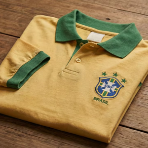 Maillot de football vintage old school, chemise de football rétro classique avec col polo - Product Image 1