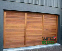 Porte de garage sectionnelle automatique LONGTAI, panneau sandwich en aluminium aspect bois texturé, anti-déformation