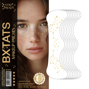 Autocollant <span class=keywords><strong>Tatouage</strong></span> <span class=keywords><strong>Temporaire</strong></span> Paillettes Dorées de Haute Qualité, Faux Taches de Rousseur Lumineuses et Sexy pour le Visage, Tatouages Adhésifs pour Femmes - Product Image 2