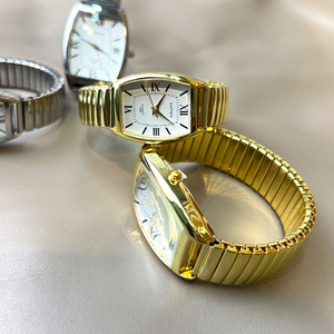 <span class=keywords><strong>Orologio</strong></span> al Quarzo LP76 Casual Semplice <span class=keywords><strong>Dorato</strong></span> per Coppia, Quadrante Tonneau, Cinturino Elastico in Acciaio, Orologi da Uomo e da <span class=keywords><strong>Donna</strong></span>, Vendita all'Ingrosso - Product Image 4