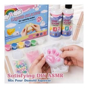Paquete de materiales de silicona para moldes de animales, OEM de fábrica, cavidades, tarros de colores, rellenos de perlas, guantes, vasos, libro de instrucciones - Product Image 3