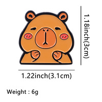 10 Style En Gros Dessin Animé En Métal Épinglette Personnalisé Mignon Drôle Capybara Doux Émail Pin Badge pour Enfants Amis