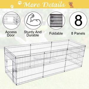 8 paneller Metal tel Pet kafesleri katlanabilir açık tavşan kedi köpek muhafaza evcil hayvan oyun parkı köpek çit - Product Image 5