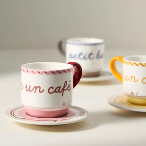 Bắc Âu bán buôn Wedding buổi chiều teatim drinkware Bộ tách trà gốm Espresso Cappuccino cốc cà phê với chiếc đĩa - Product Image 3