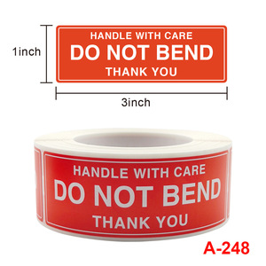 Miếng Dán Nhãn Cảnh Báo Dễ Vỡ Màu Đỏ Bán Sỉ Được Chăm Sóc Để Vận Chuyển Và Đóng Gói Nhãn Tự Dính - Product Image 3
