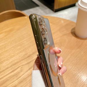 Custodia per telefono con carica magnetica di lusso per S24 Ultra S23 FE S22 Plus <span class=keywords><strong>S21</strong></span> Note 20 <span class=keywords><strong>Cover</strong></span> morbida trasparente - Product Image 5