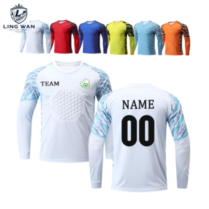 <span class=keywords><strong>Camiseta</strong></span> de Portero Personalizada con Acolchado, Uniforme de Fútbol Protector para Portero, Adulto, Verano, 100% Poliéster - Product Image 1