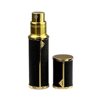 Flacon de parfum de voyage de luxe personnalisé de 5 ml, rechargeable, avec atomiseur en cuir à ouverture facile et boîte, fabriqué par le fabricant