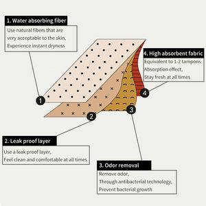 OEM signore biodegradabili cotone periodo di bambù mutandine lavabili signore grandi dimensioni mutandine mestruali biancheria intima Oeko Tex - Product Image 5