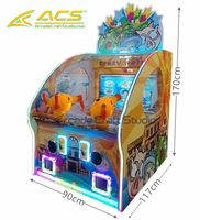 Machine de jeu d'arcade à monnayeur ACS Factory, double pistolet en bois, tir à l'eau pour enfants, 2 joueurs, garantie 1 an, version anglaise
