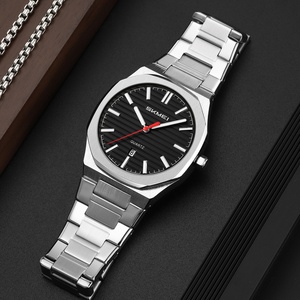 Reloj de Pulsera para Hombre UMS con Carcasa Octogonal de Acero Inoxidable, Resistente al Agua 30M, Esfera Verde a Rayas, <span class=keywords><strong>Calendario</strong></span> de Cuarzo - Product Image 4