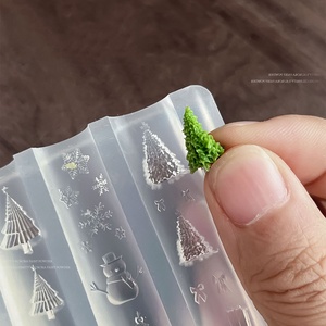 Molde de silicona navideño para uñas, molde 3D para tallar, árbol de Navidad, lazo, copo de nieve, para uñas postizas, decoración de uñas, herramientas de manicura - Product Image 3