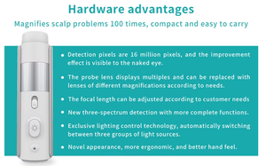 Máquina Analizadora de Cuero Cabelludo con IA Profesional, Escáner Digital de Folículos Capilares 50x 100x 200x, Equipo de Diagnóstico para Clínica Capilar - Product Image 6