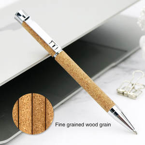 P4600 stylo à bille rotatif créatif en métal <span class=keywords><strong>grain</strong></span> de liège 1.0mm écriture papier acier cadeaux d'entreprise impression de logo personnalisé - Product Image 6