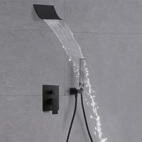 Système de douche pour salle de bain, nouvelle arrivée 2024, noir et or, mitigeur pour baignoire et douche, robinet de douche coréen, 3 en 1