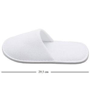 Pantofole Monouso Chiusure, in Spugna di Cotone Bianco, 50 Paia, Confezione in Carta - Product Image 3