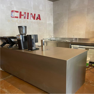 Hotel Bar Counter Luxury Mirror Stainless Steel Custom Bar <b>Workstation</b> with Logo for Lobby Restaurant - Product Image 1