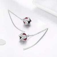 SCE504 Beste schmuck Indischen stil rot edelstein mit sterling silber kette ohrringe tulpe blume geformt zirkon cz stein