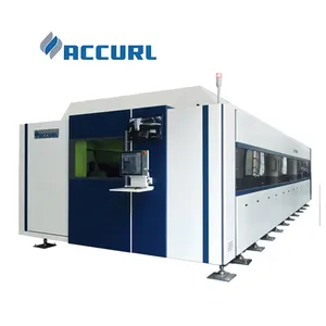 Accurl Euro-Fiber 3015 grande macchina da taglio Laser in fibra di tubo e piastra metallica e incisore 1000W con camera bianca CE