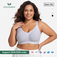 Soutien-gorge sans couture Shangbini perforé à flux d'air, grande taille, texture verticale, sans armatures, bretelles larges, effet liftant, L-5XL
