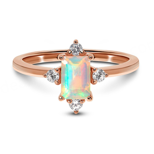 Hot Selling 925 Sterling <b>Silver</b> Jewelry Dainty Ethiopia Natural Fire <b>Opal</b> Band <b>Ring</b> - Product Image 2