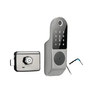 qr code magnet electric gate smart lock with app outdoor latch door gate rim lock with iron key smart vtt lock tuya gate