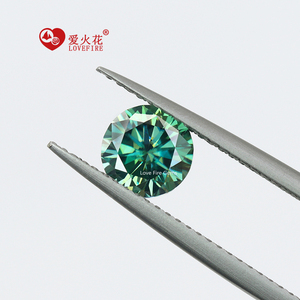 Pietre di Moissanite Sintetica Certificata GRA, Tutte le Misure, Taglio Brillante Rotondo, Verde Scuro - Product Image 6