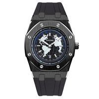 Montre : Exploration spatiale, Calendrier Lumineux Nocturne Terrestre, Montre Sportive Étanche en Silicone à Quartz