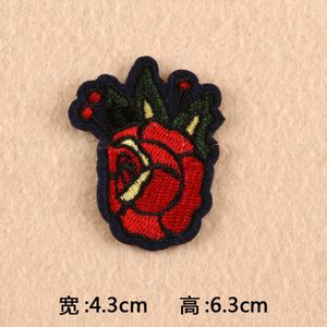Classical <b>Iron</b> on Embroidery Red Rose Patch for Clothing Bags Decoration - Product Image 5