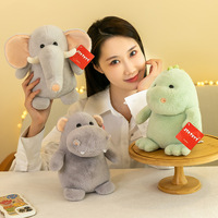 Authentique Gros Éléphant Hippopotame Dinosaure Griffe Machine Poupée En Peluche Jouet Cadeau D'anniversaire Pour Enfants