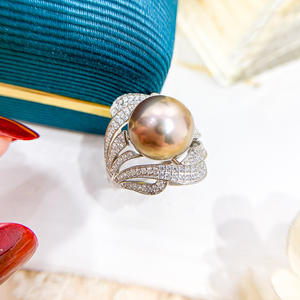 Anneau en argent S925, accessoire DIY, support vide avec perle ronde lâche de 11 à 13 mm, perle 1751 - Product Image 3